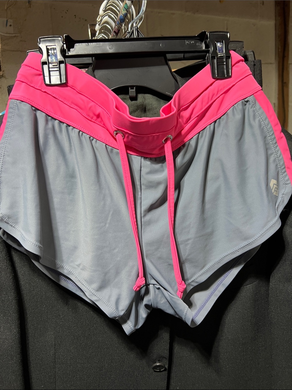 Free Country Two-Tone Pink and Gray Swim Shorts